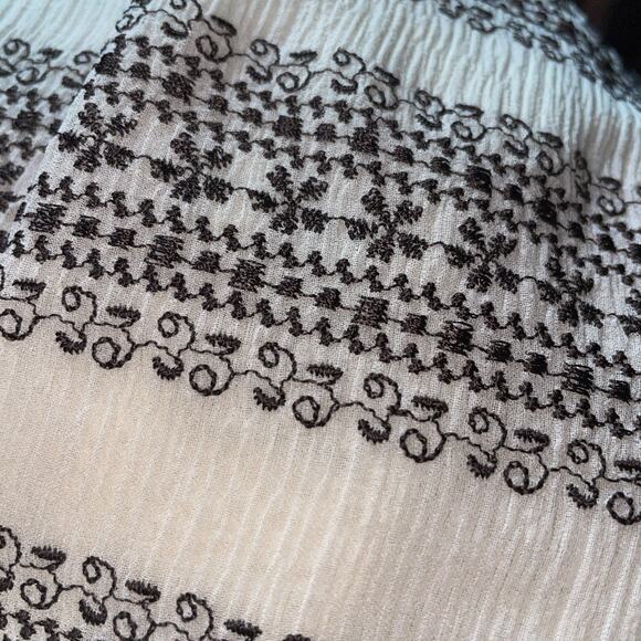 Sigrid Olsen Silk Womens Dress 2 XS 0 Cream Brown Silk Ethereal Midi Gown - Picture 6 of 11